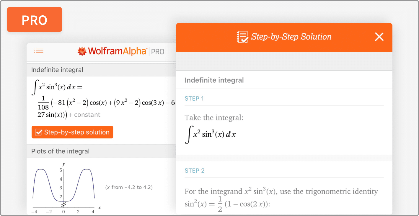 Wolfram|Alpha Pro step-by-step solutions image